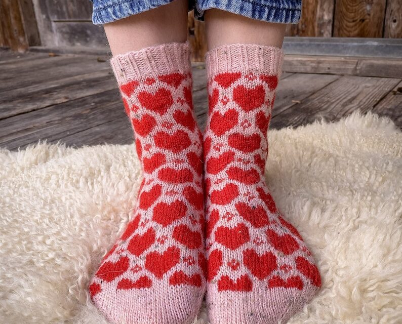 Knit a Pair of ‘I Heart Socks’ … Makes a Sweet Gift and Practical Too!