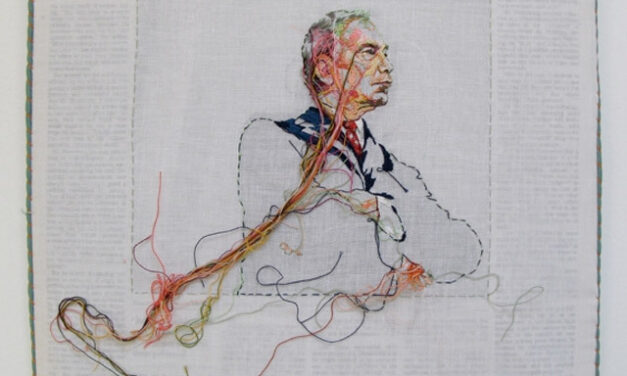 Hand-Embroidered Issues of The New York Times Featuring Bloomberg, Gaga, Clinton and Obama … It’s Lauren DiCioccio’s SewnNews