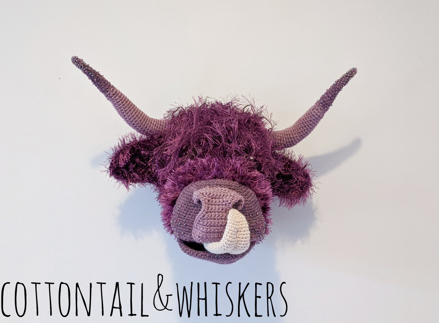Crochet Your Own Cow Trophy Head, Jumbo Tongue Included!