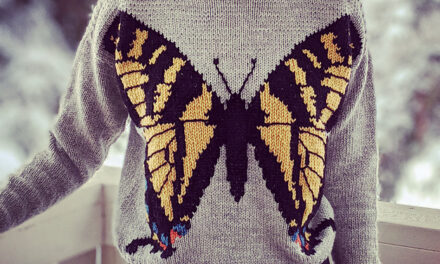 Knit a Tiger Swallowtail Butterfly Sweater Designed By Alexandria Wenninger