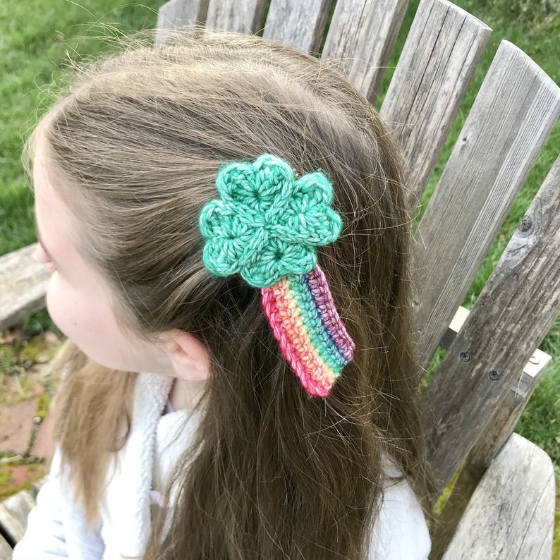 Crochet a Shamrock Hair Clip ... It's Adorable and Way Better Than a Shake!