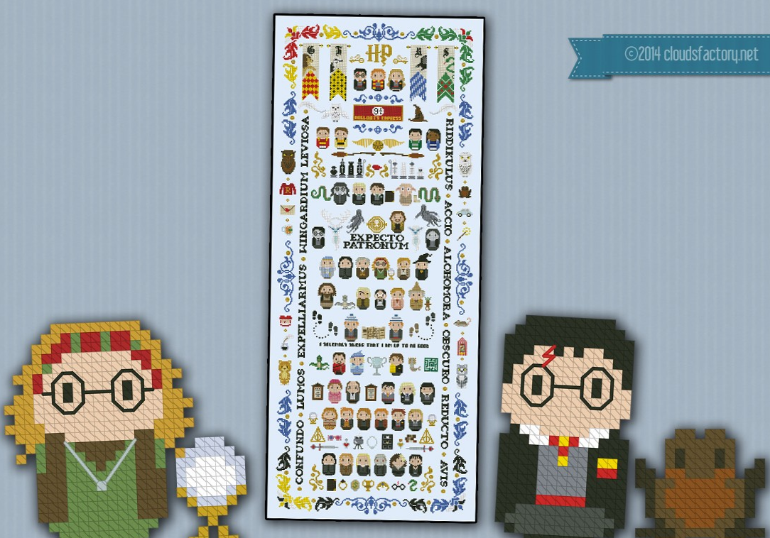 Truly Epic Harry Potter Tapestry, Cross-Stitched By Amanda Michelle, Pattern By Cloudsfactory