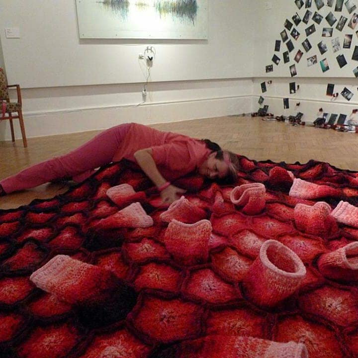 Ruth Payne's Hand-Knitted Human-Activated Coral Blanket