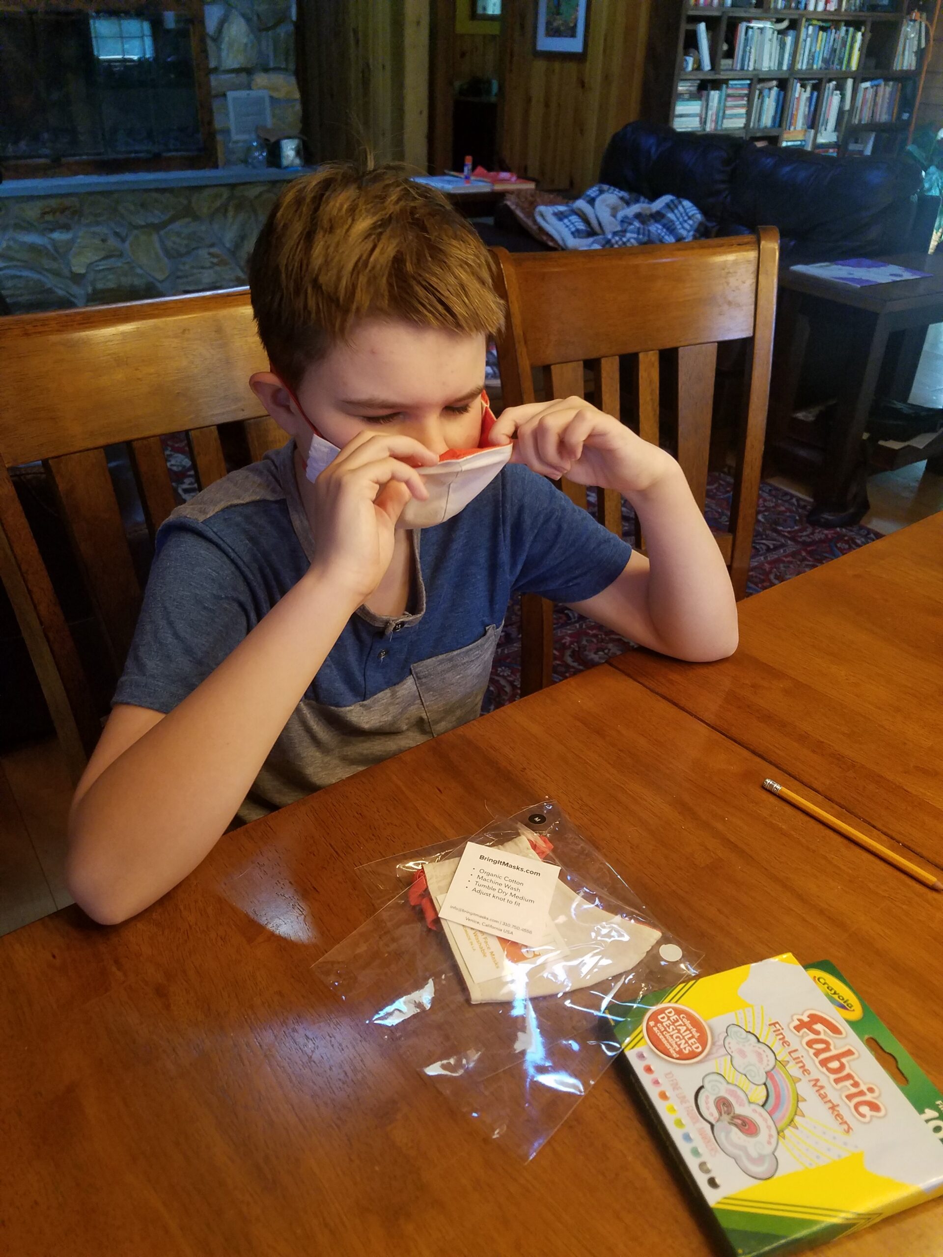 Finn Designed His Own Organic Cotton Face Mask With A DIY Kit From BringIt! Masks ...