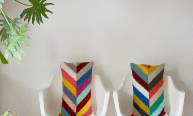 Crochet A Set Of Colorful Chevron Pillows … Handsome Stashbuster!