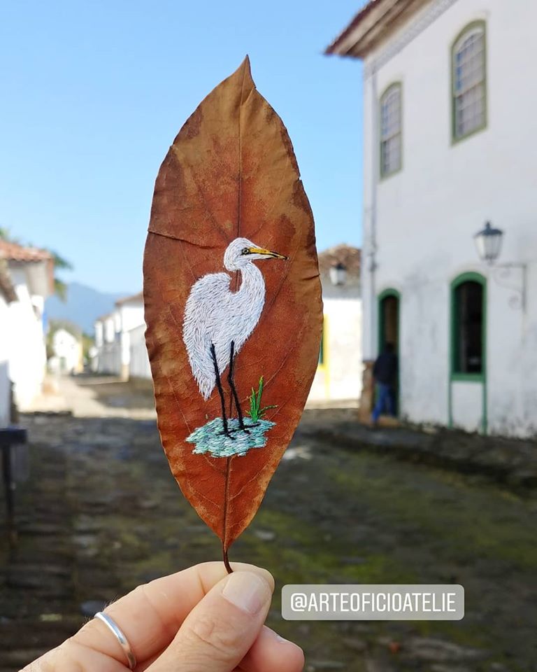 More Gorgeous Leaf Art Embroidered By Arte e Ofício Ateliê