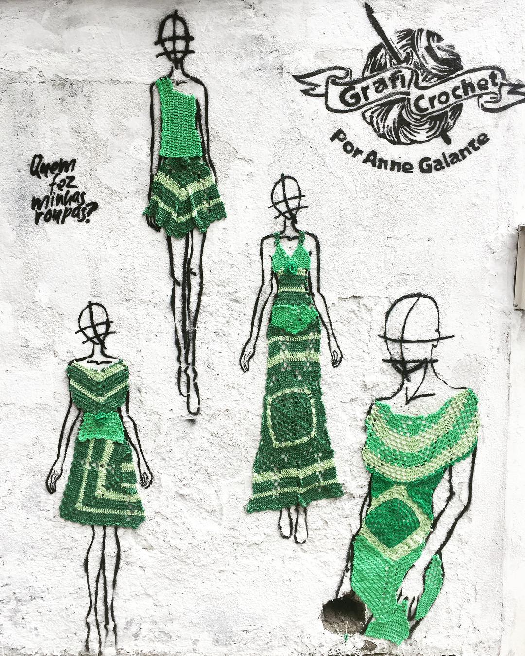 It's a Fashion Revolution! Anne Galante's Crochet Street Art For 'Fashion Revolution Day'