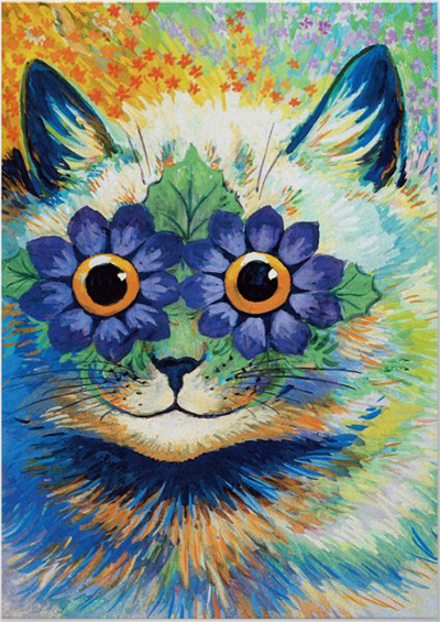 Crochet a Flower Cat Eyes Amigurumi, Inspired By The Paintings of Louis Wain