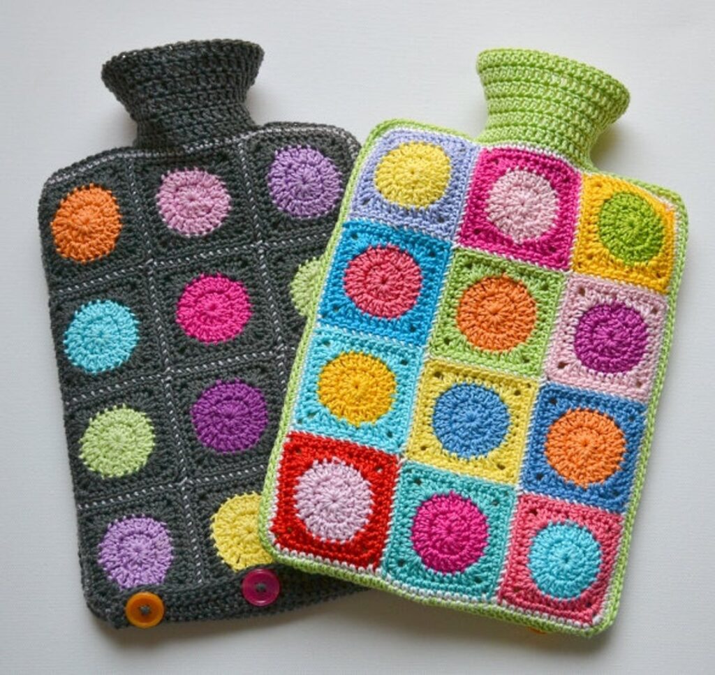 Crochet a Colorful Hot Waterbottle Cover - Makes a Great Gift!