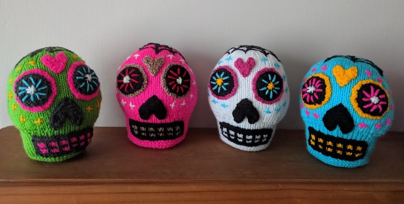 Great Pattern To Knit a Candy Heart Sugar Skull