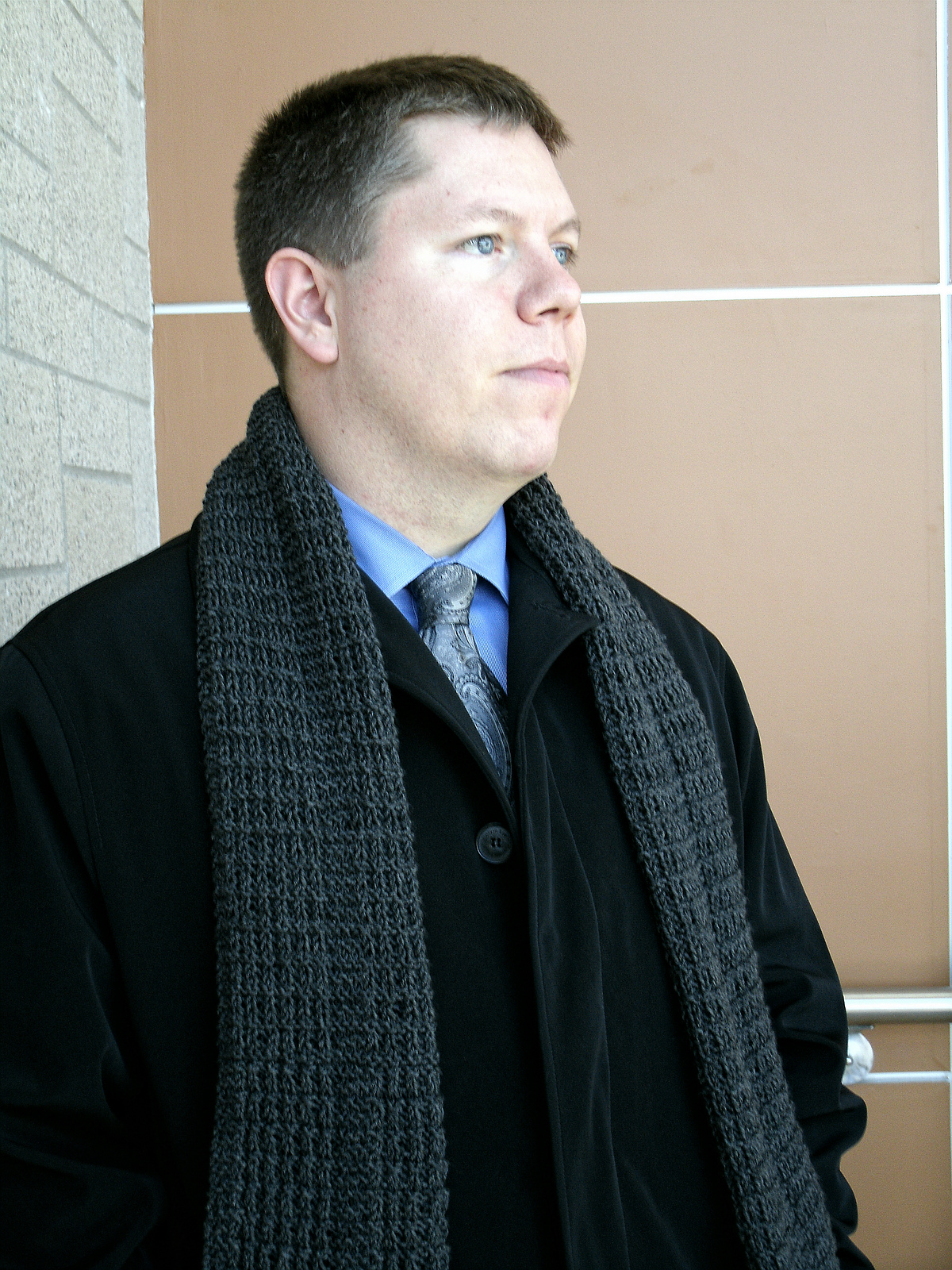 Free Pattern Alert! Knit a 'Dudester Scarf' Designed By Jana Pihota ... This Is One CLASSY Scarf!