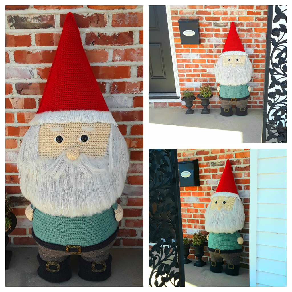 Crochet a Giant Garden Gnome For Your Home ... He's 4 Feet Tall!