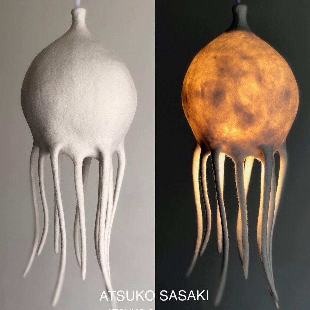 Felted Sculpture Lamps By Atsuko Sasaki