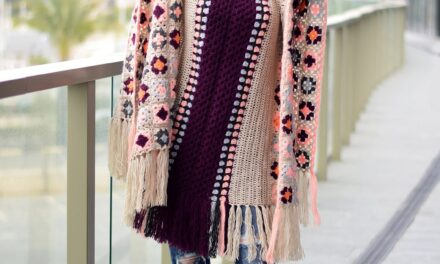 Sophisticated Granny Square Wrap To Wear Anywhere, Anytime … Dress It Up Or Dress It Down!