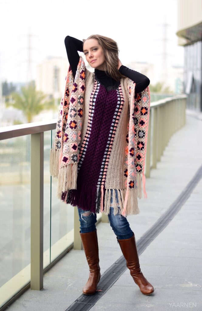 Sophisticated Granny Square Wrap To Wear Anywhere, Anytime ... Dress It Up Or Dress It Down!