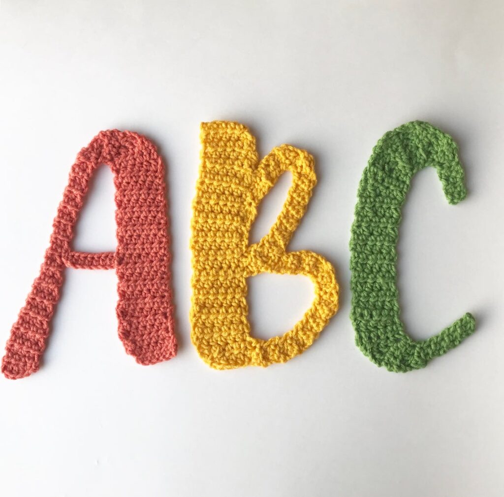 Cursive Alphabet Appliqué Sets For Crocheters, Lower & Upper Case Lettering!