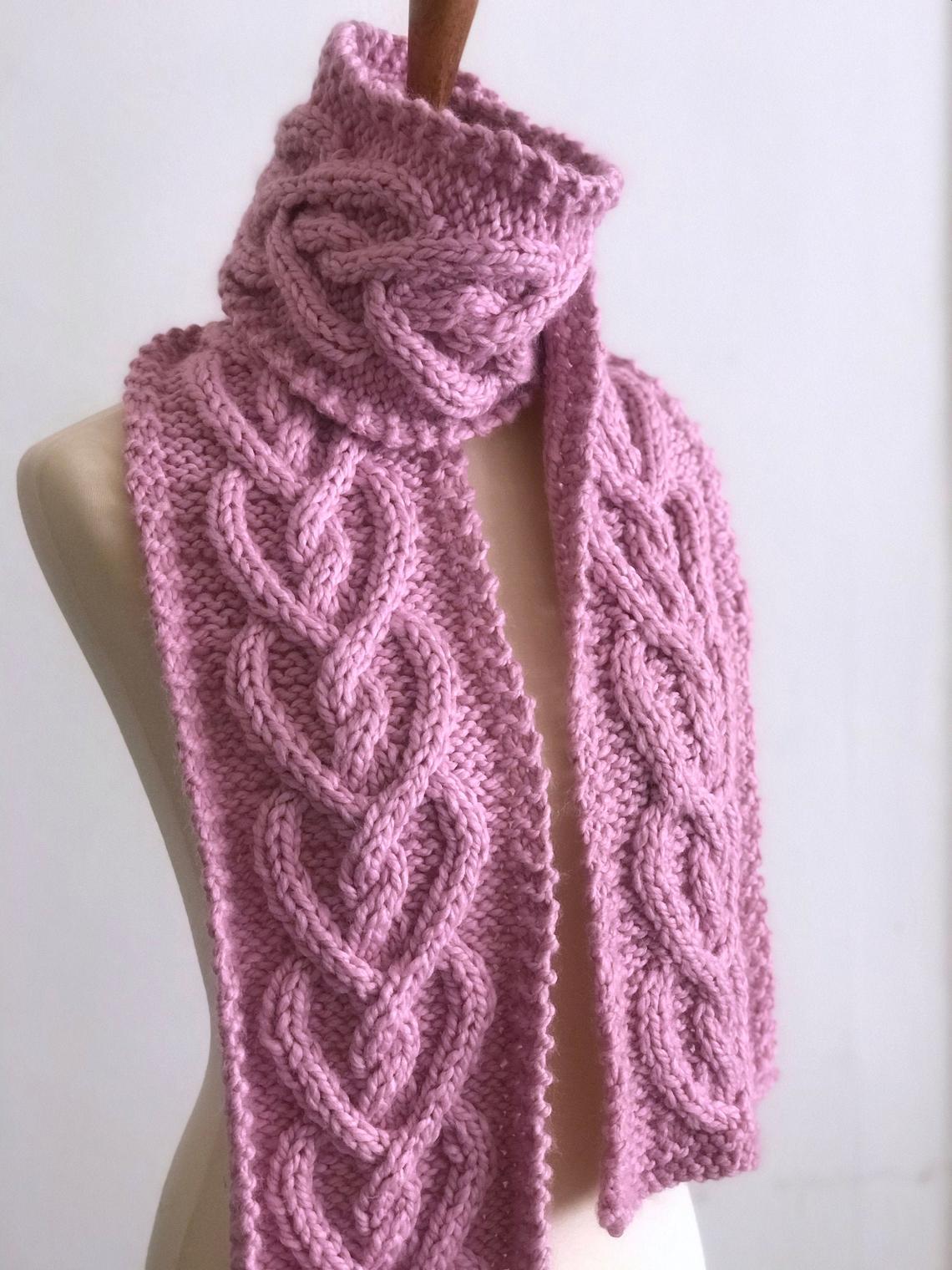 Knit a Popular Heart Cable Scarf and Learn a New Technique!