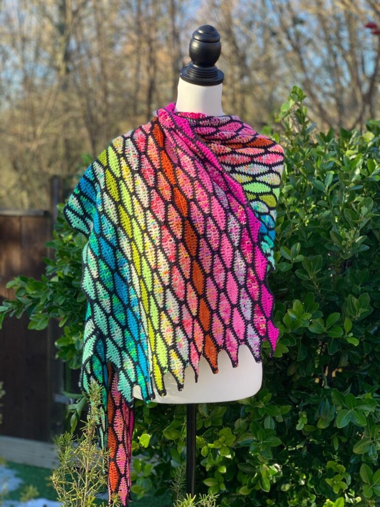 Crochet a Color My Life Shawl, This Consciousness-Expanding Look Is Worked Sideways!