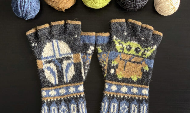 The Absolute Best Star Wars-Inspired Fingerless Gloves Pattern Ever … I Spy Grogu and a Mandalorian Too!