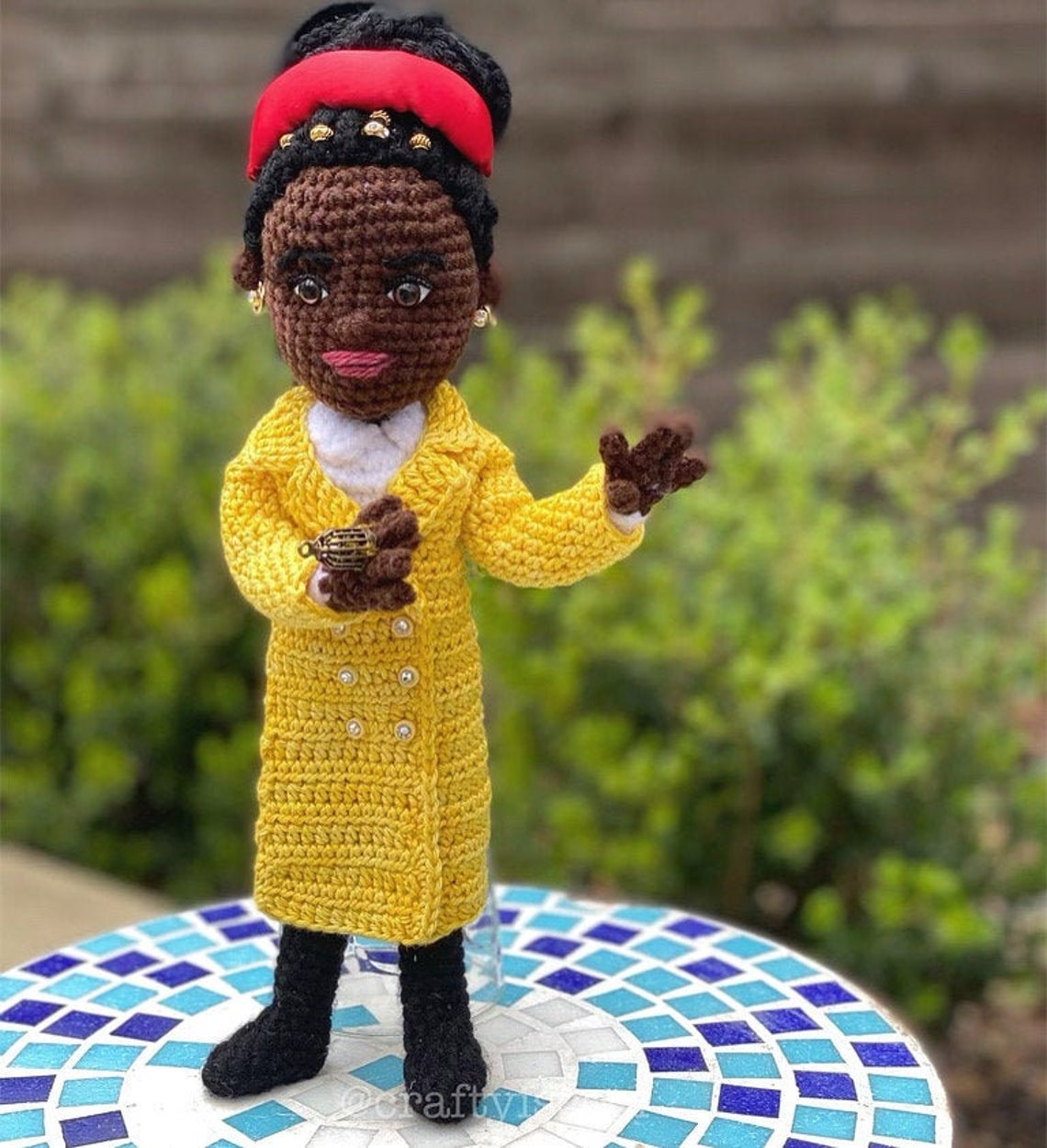 Crochet An Amanda Gorman-Inspired Amigurumi Doll Designed By Crafty Is Cool, A Portion of Pattern Proceeds Goes To Support 826 National