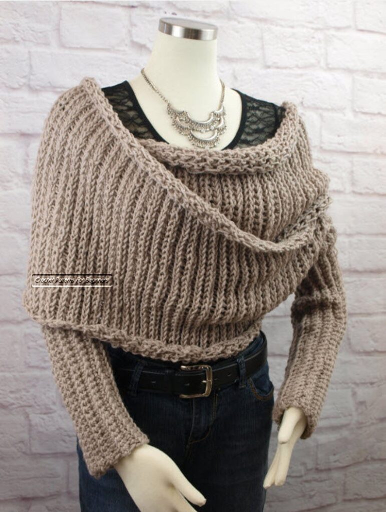 The Best Sciarpone Sweater Shrug Scarf With Sleeves Patterns For Knitters & Crocheters