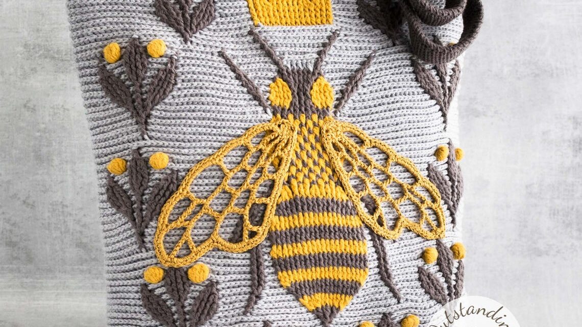 Crochet a Gorgeous 3D Queen Bee Tote For Spring Designed by Natalia of Outstanding Crochet