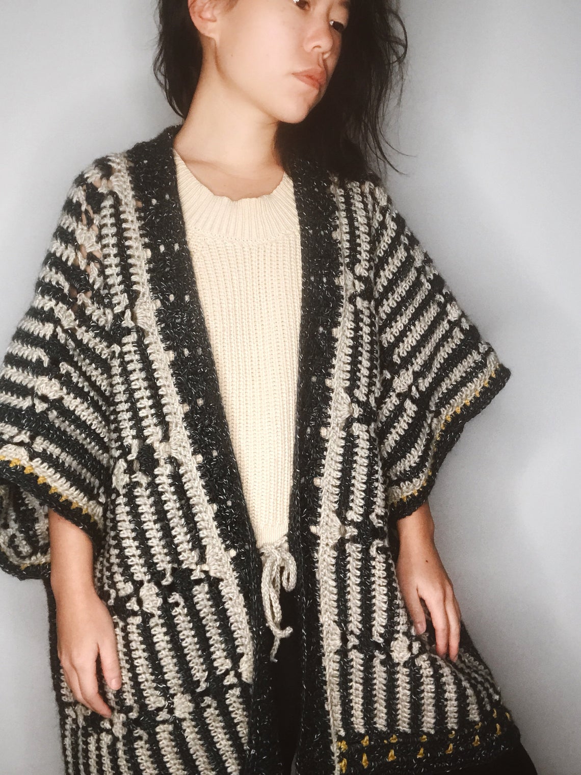 Crochet a 'His Harvest Cardigan' - It's a Unisex, Kimono-Style Sweater!