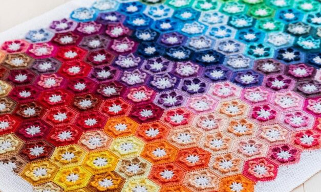Crochet a Colorful Little Lily Baby Blanket Designed By Kirsten Ballering