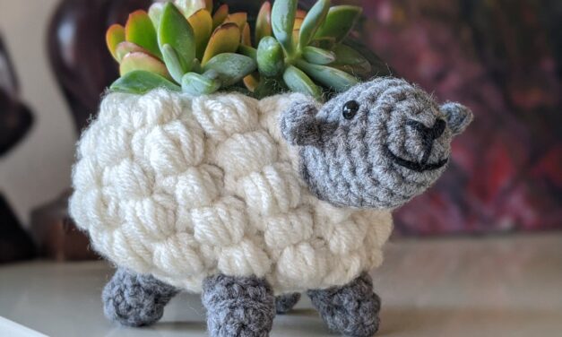 Crochet a Super Snazzy Sheep Planter … So Cute And Just Right For That Fun Maker Style Decor!