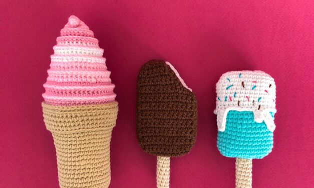 Crochet a Trio Of Ice Cream Treats, Calorie-Free and Perfect For Kids’ Play