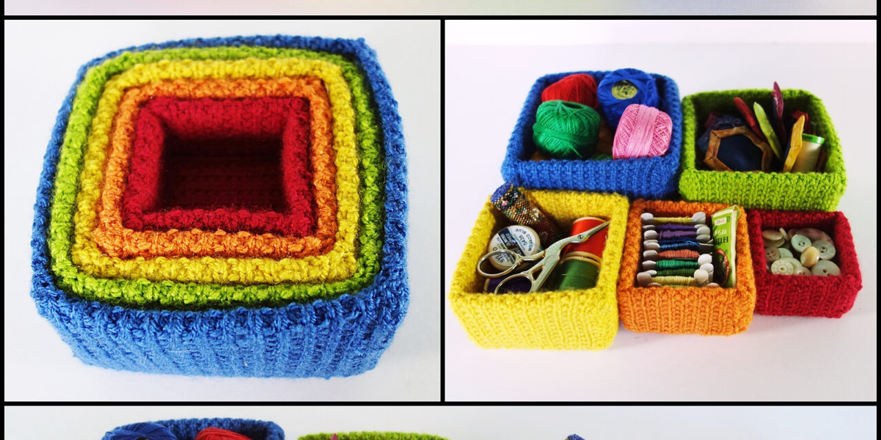 Free Pattern! Knit a Set of Square Nesting Boxes, Designed by Frankie Brown