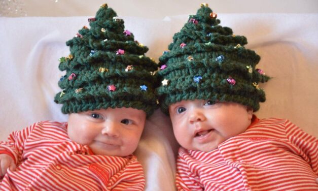 Christmas In July … Crochet a Beaded Christmas Tree Hat, Pattern Comes In 5 Sizes Newborn to Teen/Adult