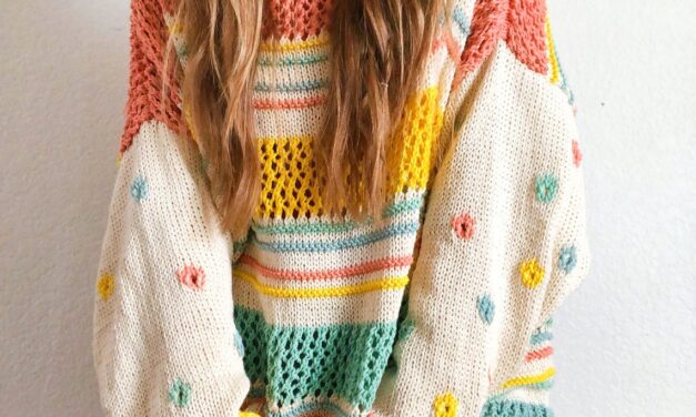 Knit A Summer Daisy Cotton Pullover Sweater Designed By Happy Love Co