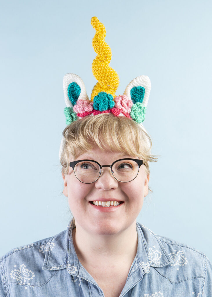 Crochet a Dazzler the Unicorn Headband Designed by Brenda K. B. Anderson - FREE Pattern!