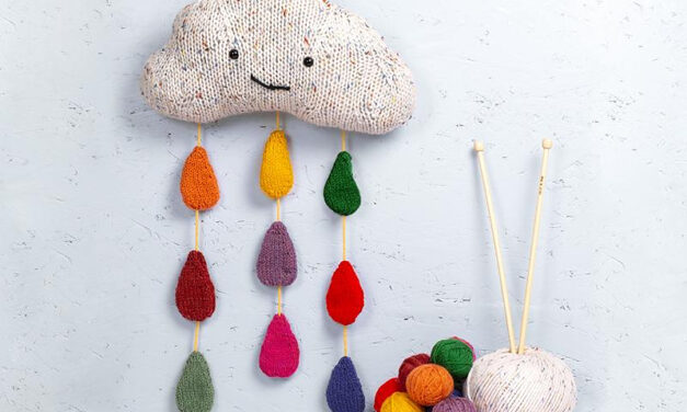 Knit a Cloud with Raindrops, Free Pattern by Louise Walker