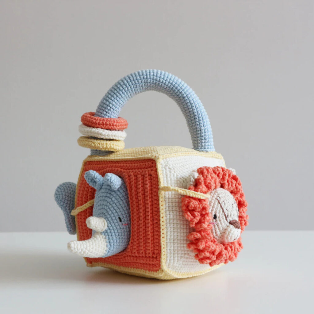 Four Fun Toy Patterns For Crocheters ... Stacking Toys, a Robot Shape Sorter and An Activity Cube ... Plus, Bonus Unicorn!