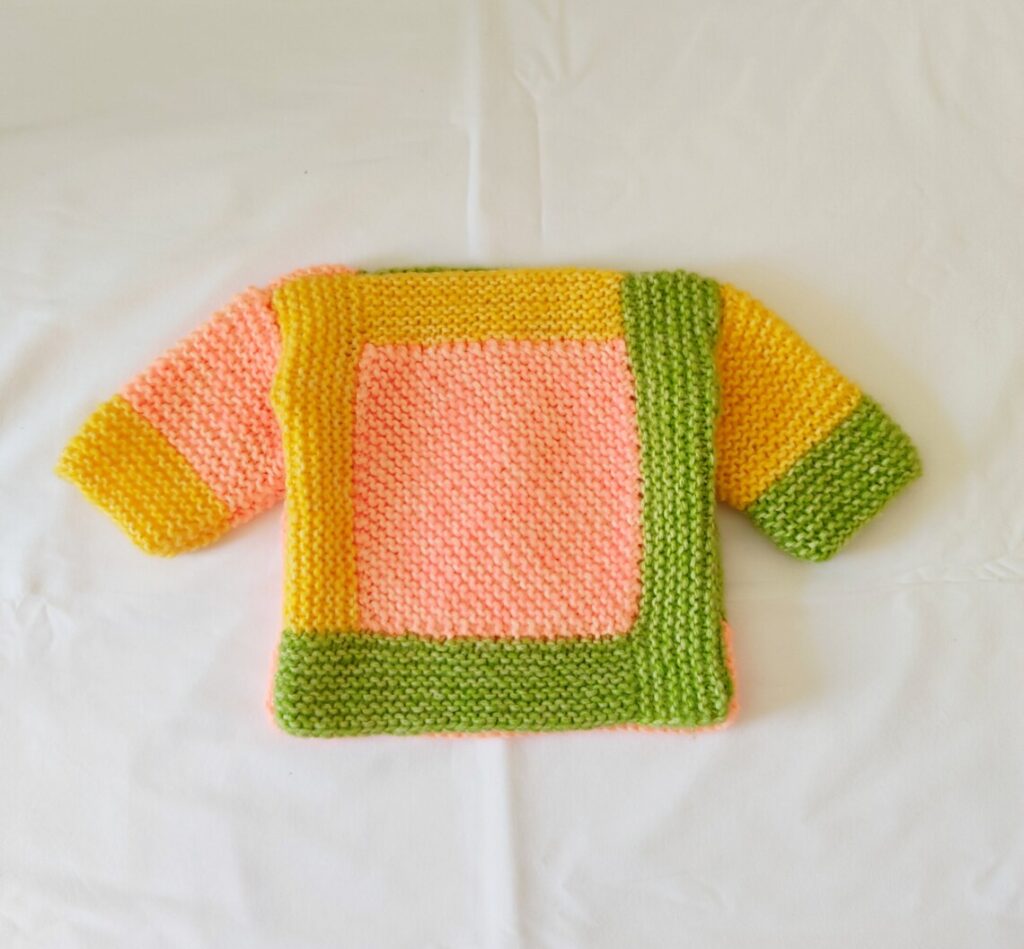 Knit a Cute Log Cabin Blanket Inspired Sweater For Baby!