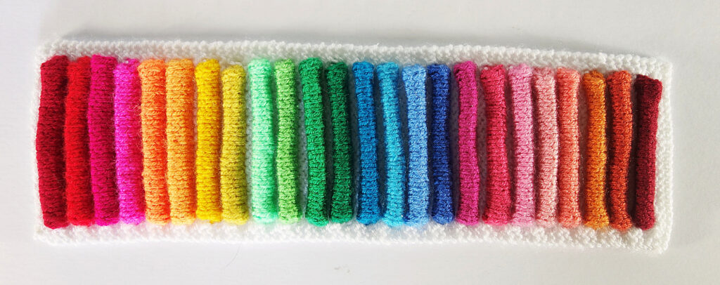Knit A Rainbow Strip Wall Hanging ... Learn Frankie Brown's Color Pop Technique!
