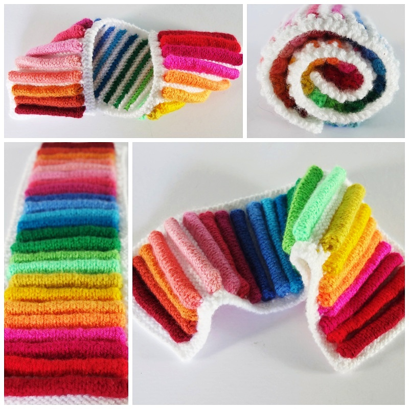 Knit A Rainbow Strip Wall Hanging ... Learn Frankie Brown's Color Pop Technique!