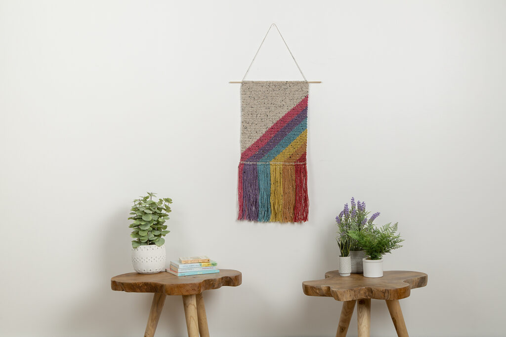 Crochet A Rainbow Showers Wall Hanging, Free Pattern Designed By Helen Anderson