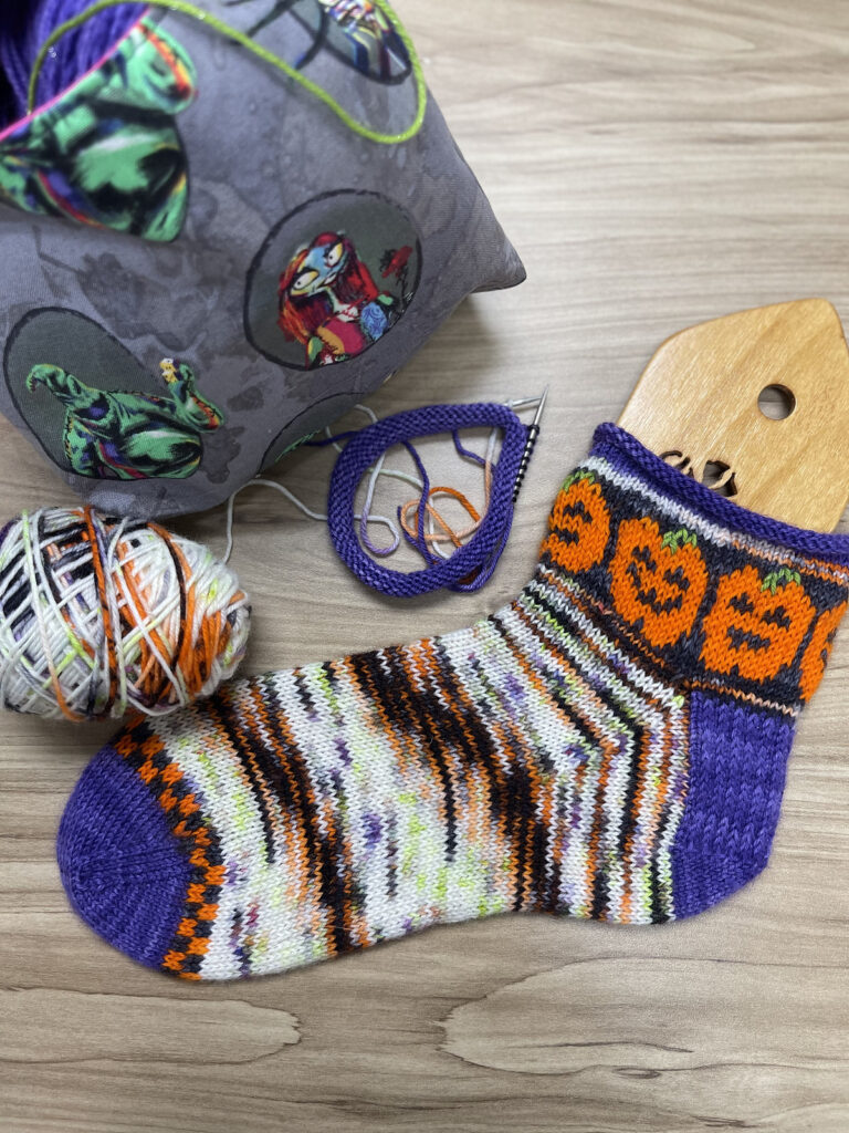 Knit a Pair of Jack O' Lantern Socks Designed By Christen Jones