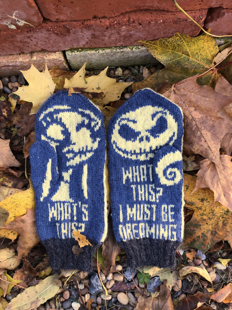 Knit a Pair of Nightmare Before Christmas Mittens, Spooky Fun Design By Lotta Lundin