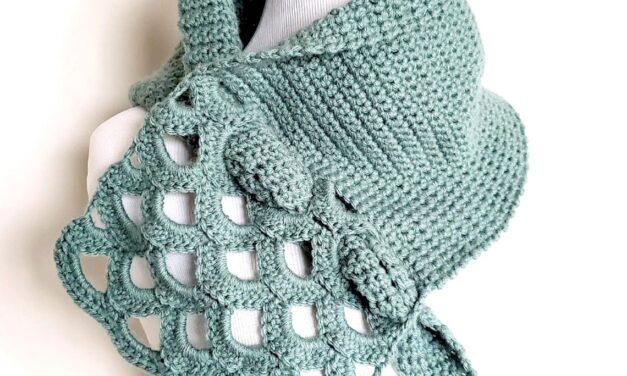 Crochet An Asymmetric Shell Scarf … Can Be Styled In Many Ways!