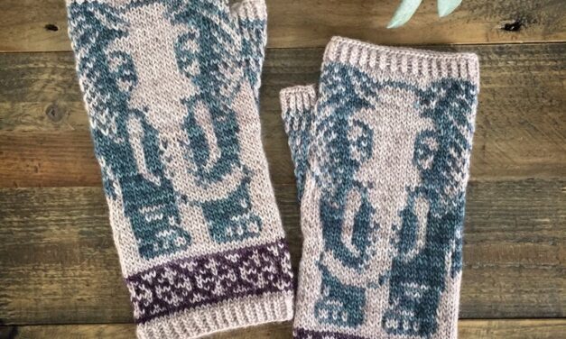 Knit a Pair of Peaceable Mitts Featuring Elephants, Designed By Erica Heusser