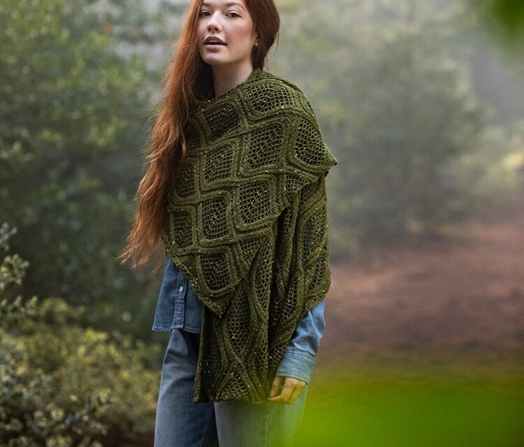 Knit It For Yourself: This Raquettes Shawl Designed By Karen Riehl Boasts Unique Textures and Deep Dimension