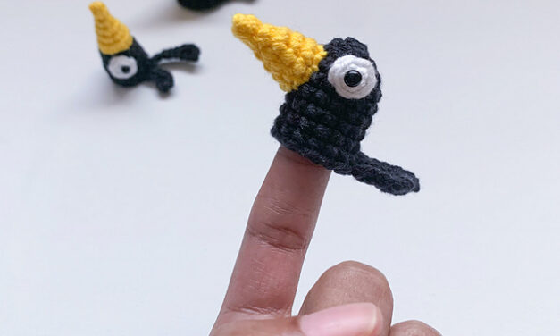 Crochet a Sweet Set of Three Little Black Birds Finger Puppets … Action Amigurumi Activate!