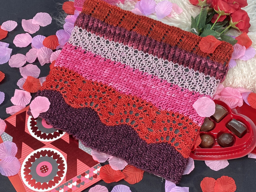 Just In Time For A Valentine's Day, Knit A Candy Box Cowl With A Free Pattern Designed By Ron Warren