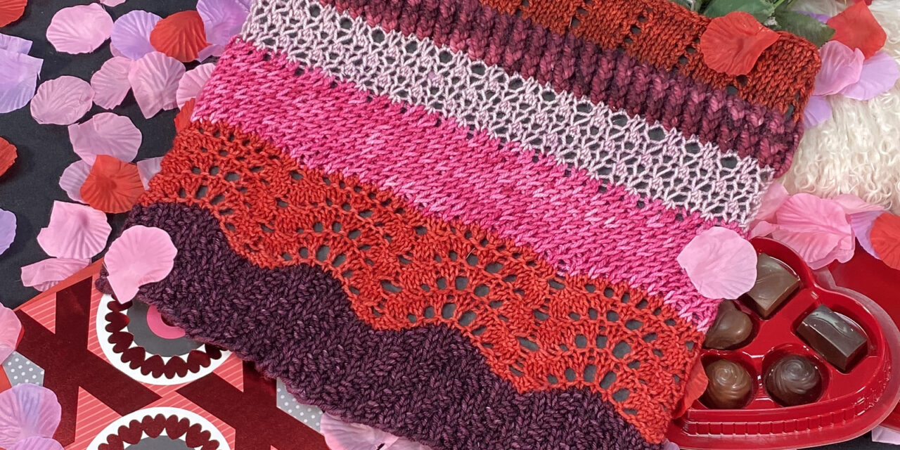 Just In Time For A Valentine’s Day, Knit A Candy Box Cowl With A Free Pattern Designed By Ron Warren