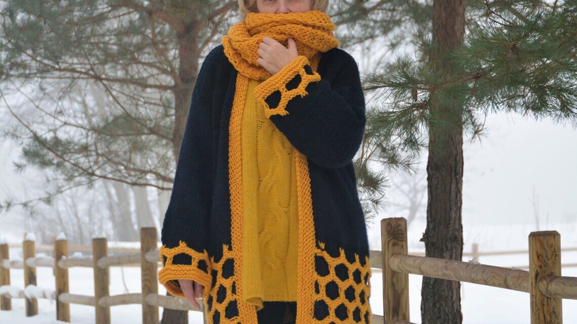 Knit a Beautiful Honey Comb Coat Cardigan … It’s Beginner-Friendly!