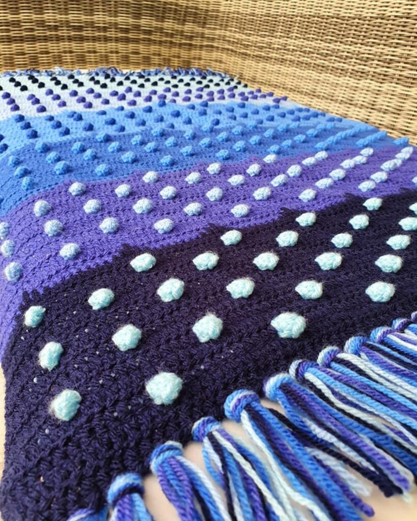 Crochet a 'Little Bobble Blue Blanket' Designed by Helen Louise Smith